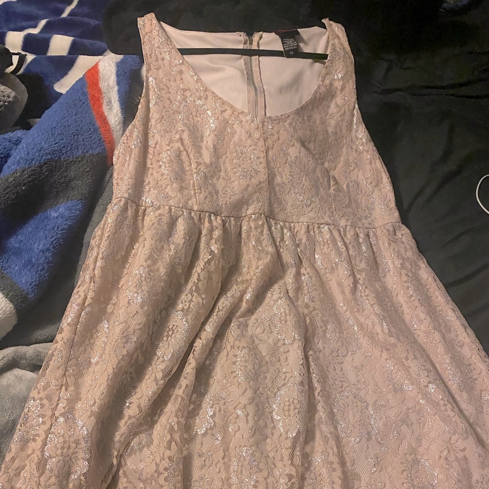 Torrid Size 20 Knee Length Gold Dress. Zipper back.
